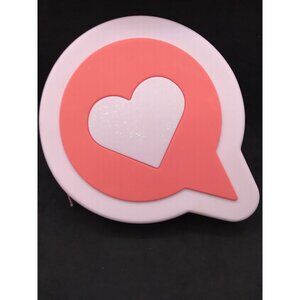 Zipper Silicone Pink Heart Pencil Pouch from More Than Magic 7"